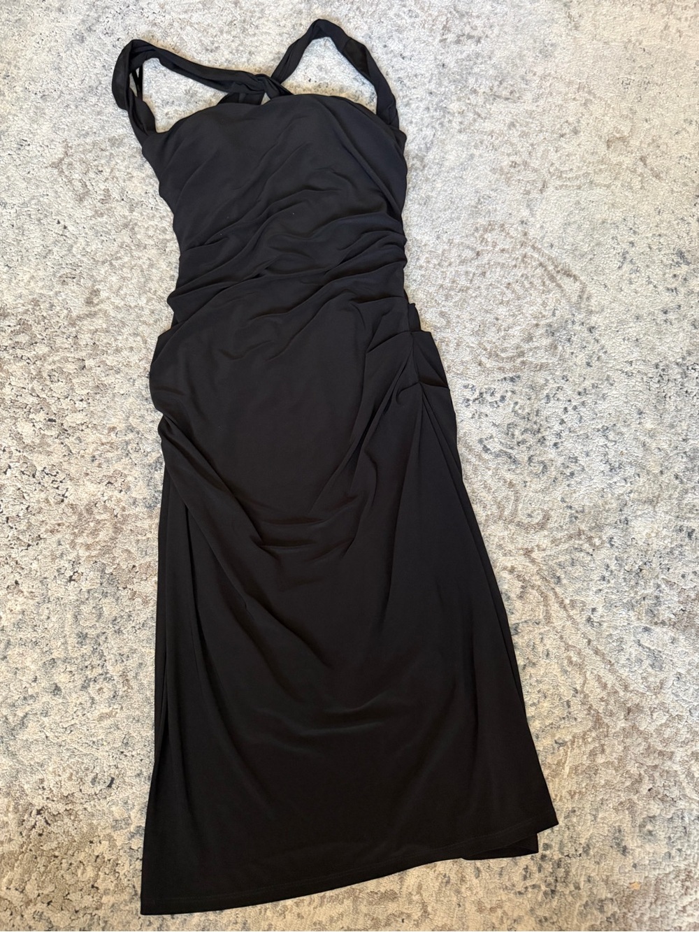 Laundry- Classic Black Ruched Halter Dress - Women's Evening Dress
